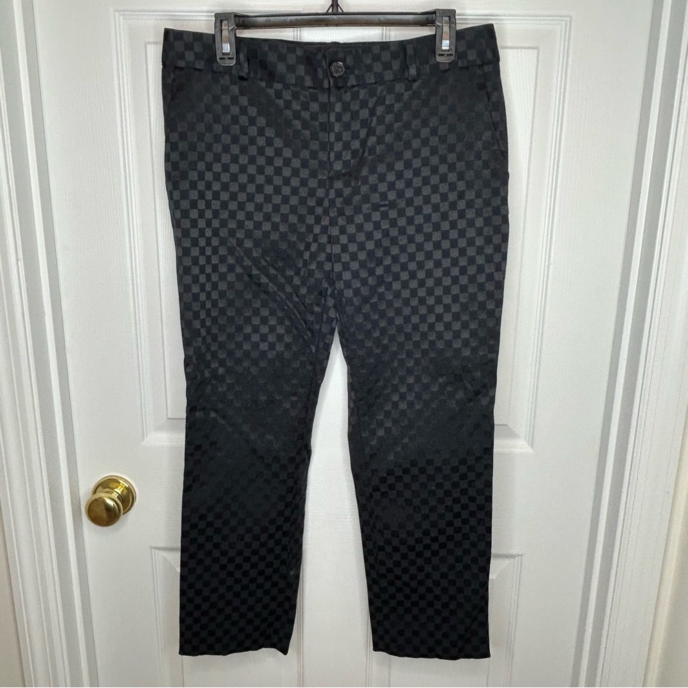Banana‎ Republic Navy Blue Hampton Checkered Pants Size 8